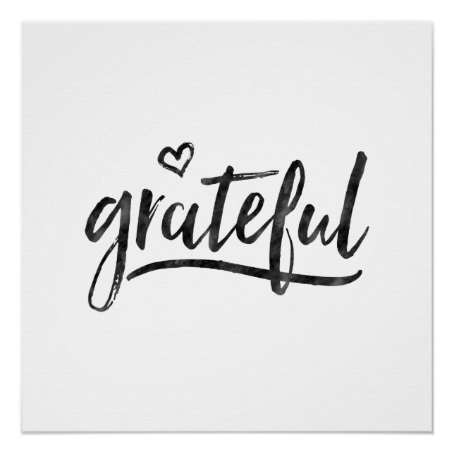 Grateful Typography Minimalistic Poster (Front)