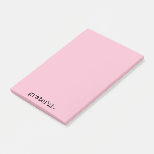 grateful typography pastel pink post-it notes (Angled)