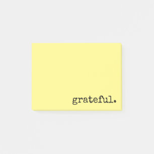 grateful typography yellow post-it notes