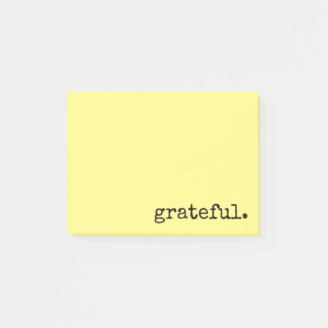 grateful typography yellow post-it notes (Front)