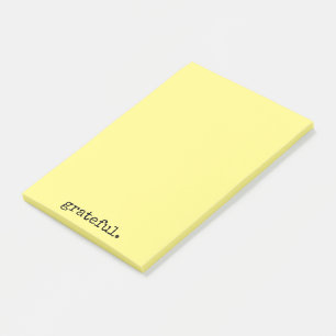 grateful typography yellow post-it notes