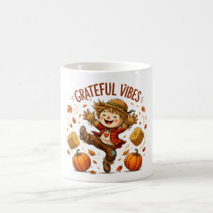 Grateful Vibes Scarecrow Autumn Coffee Mug