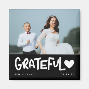 Grateful Wedding Photo Thank You Magnet