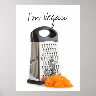 Grater and grated carrot poster