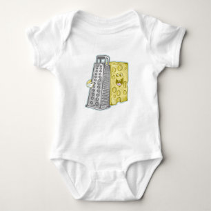 Grating cheese with a grater Funny food Baby Bodysuit