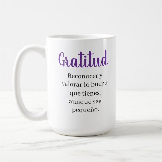 gratitud  coffee mug (Left)