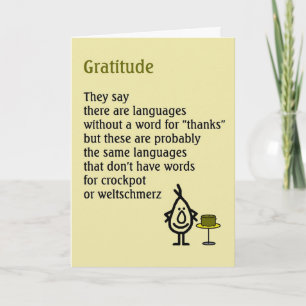 Gratitude - a quirky thank you poem