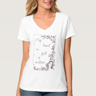 Gratitude Affirmation. Floral Positive Mindset T-Shirt