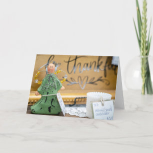 Gratitude Angel - A Rustic Thanksgiving Decor Card