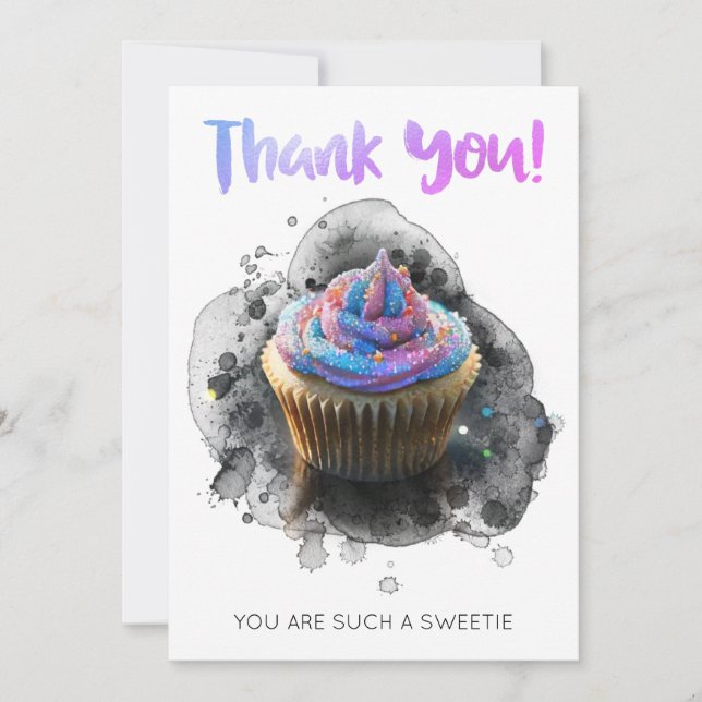 *~  Gratitude AP99 THANK YOU Cup Cake Card (Front)