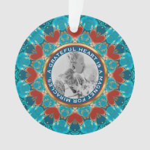 Gratitude Aqua Teal Mandala Custom Words & Photo