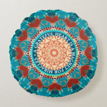 Gratitude Aqua Teal Mandala Customisable Quote