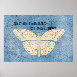 Gratitude Attitude Butterfly Poster