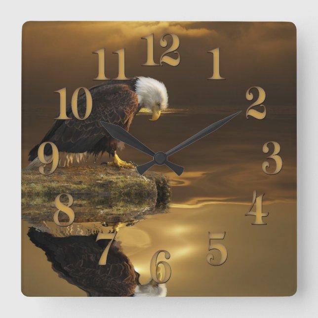 Gratitude Bald Eagle Spiritual Wildlife Clock (Front)
