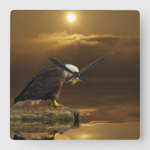 Gratitude Bald Eagle Spiritual Wildlife Clock
