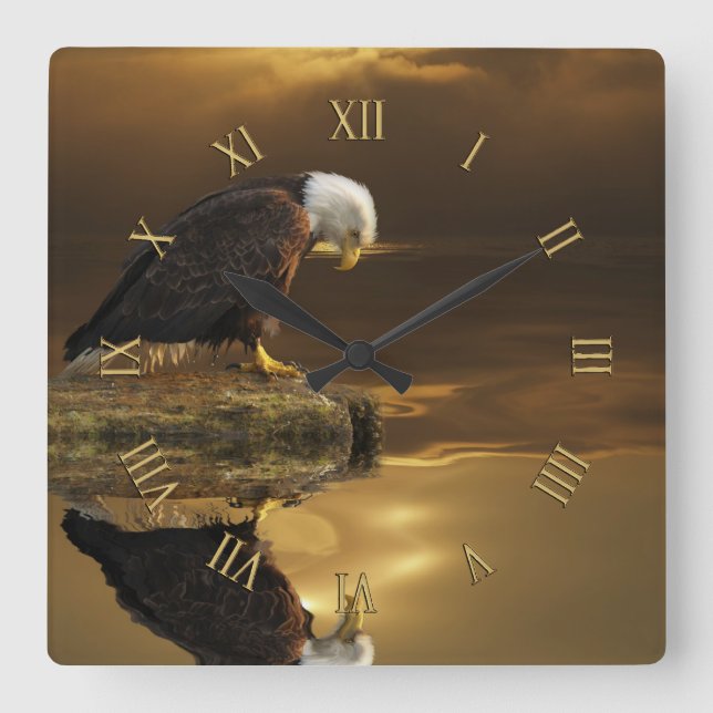 Gratitude Bald Eagle Spiritual Wildlife Clock (Front)