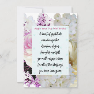 Gratitude Bible Verse Floral Meditation Card