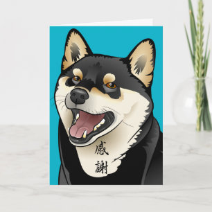 Gratitude Black Shiba Inu Thank You card 柴犬