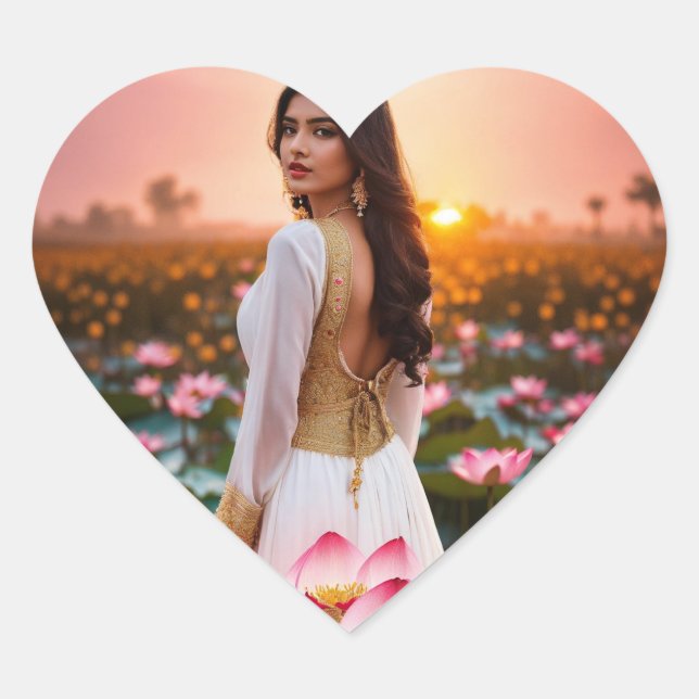 "Gratitude Blossoms: The Silent Thanks Held in Her Heart Sticker (Front)