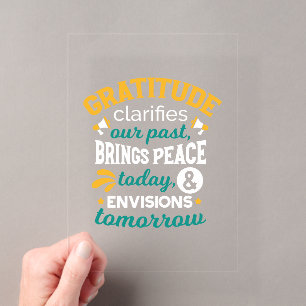 Gratitude Brings Peace Today – Positive Faith Acrylic Invitations