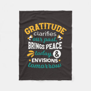 Gratitude Brings Peace Today – Positive Faith Fleece Blanket