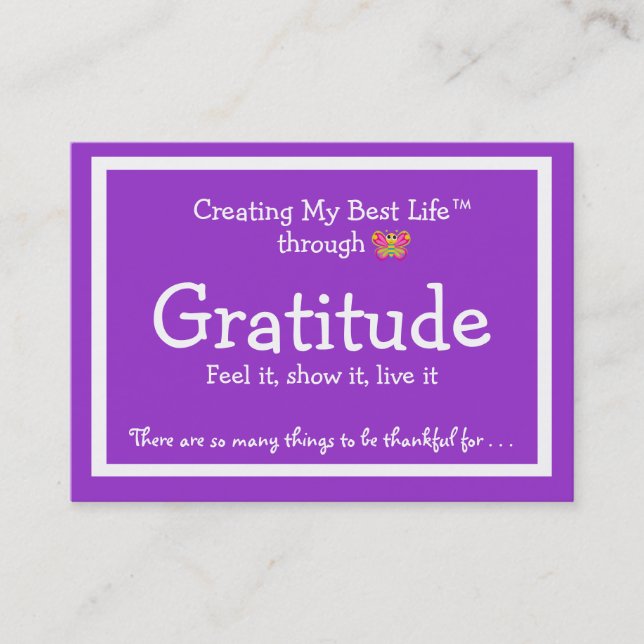 Gratitude Card with cute Butterfly (Front)