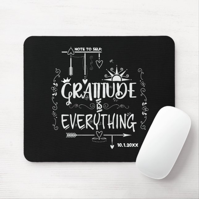 Gratitude Chalkboard 🖱 Mouse Mat (With Mouse)