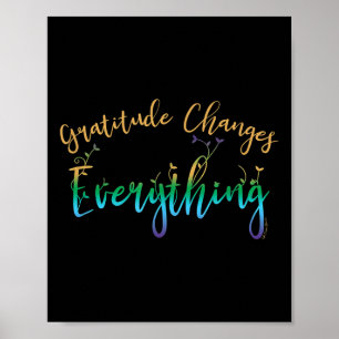Gratitude Changes Everything Motivational Positive Poster