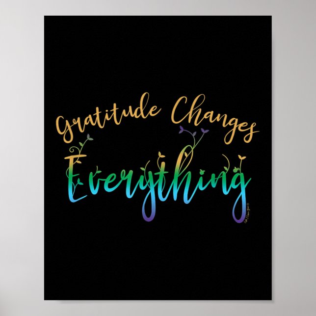 Gratitude Changes Everything Motivational Positive Poster (Front)