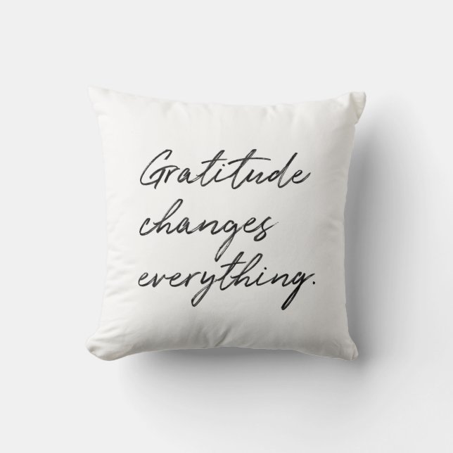 Gratitude Changes Everything Typography Cushion (Front)