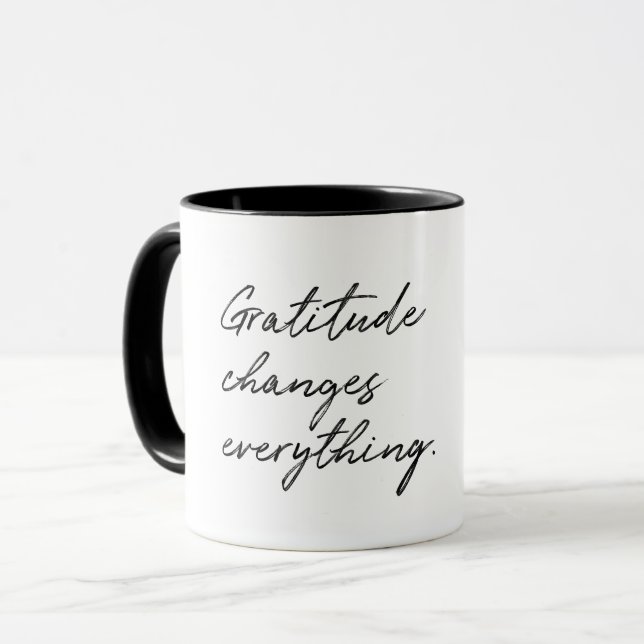 Gratitude Changes Everything Typography Mug (Front Left)