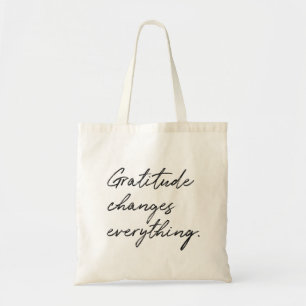 Gratitude Changes Everything Typography Tote Bag