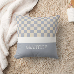 Gratitude Chequered Journal Cushion