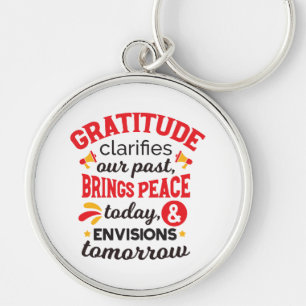Gratitude Clarifies Our Past – Inspirational Art Key Ring