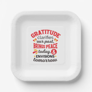 Gratitude Clarifies Our Past – Inspirational Art Paper Plate