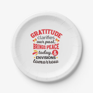 Gratitude Clarifies Our Past – Inspirational Art Paper Plate
