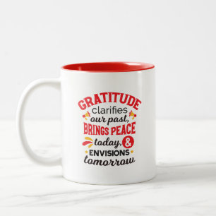 Gratitude Clarifies Our Past – Inspirational Art Two-Tone Coffee Mug