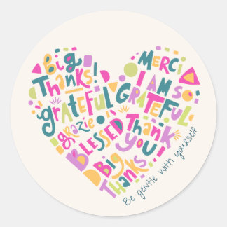 Gratitude  classic round sticker