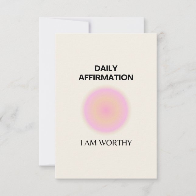 Gratitude Daily Affirmation Positive Spiritual Thank You Card (Front)