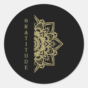 Gratitude Dala Typography Zen Namaste Yoga Meditat Classic Round Sticker