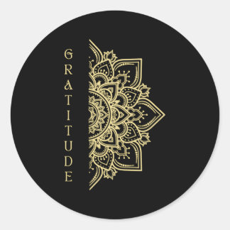 Gratitude Dala Typography Zen Namaste Yoga Meditat Classic Round Sticker