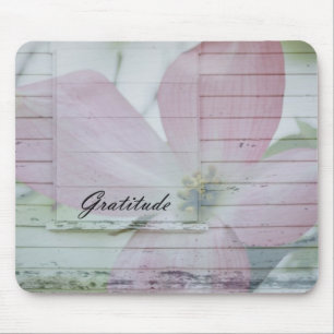 Gratitude Dogwood Inspired Pink Floral Mouse Mat