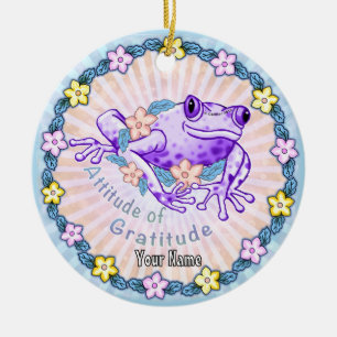 Gratitude Frog Ceramic Tree Decoration