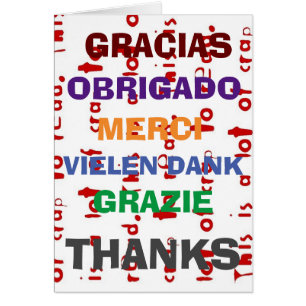 Gratitude in several languages,  edit text