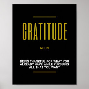 Gratitude Inspirational Quote On Success Poster