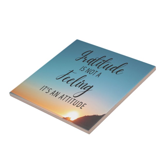 Gratitude is Not a Feeling Ceramic Tile (Side)