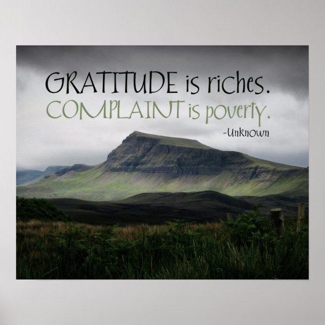 Gratitude Is Riches Poster (Front)