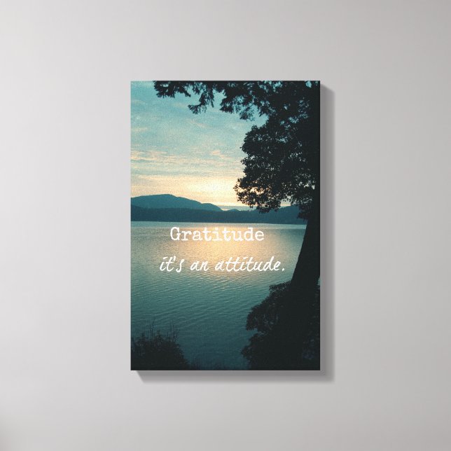 Gratitude: It's an Attitude Quote Canvas Print (Front)