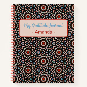 Gratitude Journal bloom pattern blue red white