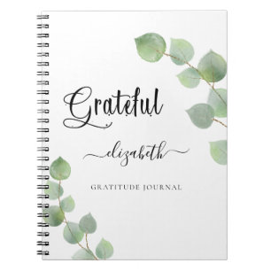 Gratitude journal eucalyptus greenery script